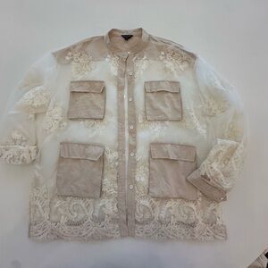 Beulah sheer lace shacket